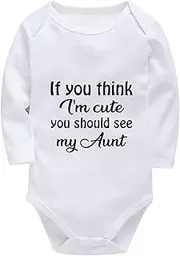 [WOOYONGING] If You Think I'm Cute You Should See My Aunt Baby Take Home from Hospital Outfit Long Sleeve Girl Clothes Newborn