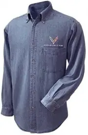 Corvette Denim Button-Down Shirt : C8 Next Generation