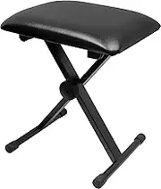 Youngly Keyboard Bench and Piano Stool, Adjustable X Style Padded Cushion Piano Bench in Black