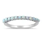 NEW! Sterling Silver 925 SILVER RING LAB OPAL ETERNITY BAND DESIGN SIZES 5-10