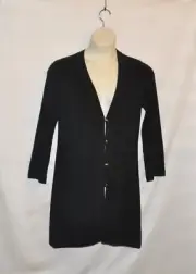 Linea by Louis Dell'Olio Button Front Long Cardigan Size S Black