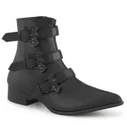 Demonia WARLOCK-50-B Unisex Block Heel Pointed Toe Ankle Boot, Men's 8