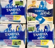 4 OPEN BOX Tampax Pearl Active Tampons (105) Regular (26) Lites Light GREAT DEAL