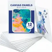 8X10 Canvas Panel Boards Value Pack of 12, Primed, Perfect for Painting Projects