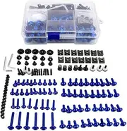 Motorcycle Fairing Bolt Screw for K&awasaki for ZX6R for ZX7R for ZX9R for ZX10R for ZX12R for ZX14R for Ninja 650R 1000 for Z750 for Z1000 Full Fairing Bolt Kits Screws(Blue 1 Box)