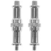2 Pcs Adapter Male Convertor Threaded Screw Spigot Studio Light Stand