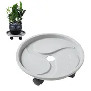 Flower Pot Caddy Plant Stand with Water Container and 4 Wheels Home Garden Rolling Planter Trolley