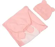 Vaguelly 1 Set Spring Silkworm Hat Swaddle Wearable Blanket for Newborn Hat Pink Cotton