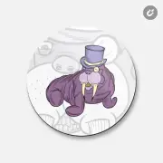 Distinguished Walrus Animal | 4'' X 4'' Round Decorative Magnet