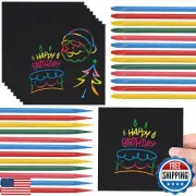 Fullhawl 240 Pcs Rainbow Off Scratch Paper Bulk for Kids Scratch Paper with 5