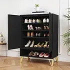 5-Tier Metal Fluted Shoe Storage Rack Cabinet Adjustable Shelves Shoe Organizer