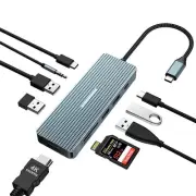 10 in 1 USB C Hub, Docking Station with 4K HDMI, 2X USB 3.0, USB-C 3.0, 2X US...