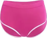 [FEESHOW] Women's Boxer Shorts Sport Panties with Metallic Trim Bikinis Shorts Underpants Hotpants Underwear Gym Leggings