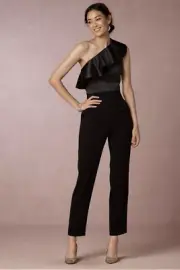 Cynthia Rowley Black Lancey Jumpsuit BHLDN Collection Size 8 MSRP $398.00