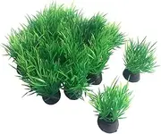 Aquarium Plants Fish Tank Decorations 20pcs Small Size/1inch Tall Plastic Artificial Plant Goldfish Waterscape Fish Hides Mini Grass Set (Green-C)