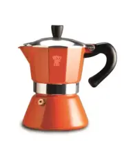 Pezzetti Bellexpress Induction Coffee Maker 6 Cup Italian Orange