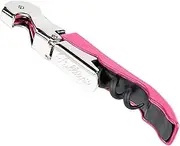 Pulltap's Double-Hinged Waiters Corkscrew, Wine Opener and Foil Cutter, Beer Bottle Opener, Pink