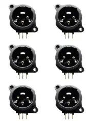 From OZ Quality 6PC XLR 3 Pin Male Solder Rack Panel Mount Terminal Block +F.P