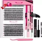 PRO DIY Lash Extension Kit 280pcs, Lash Clusters, Bond & Seal, Applicator, Eyela