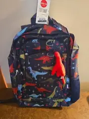 New Crckt Kids' Dinosaur Backpack Plush Pull. 3 Zipper Pockets Mesh Drink Pocket