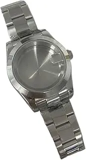 DYUZUEMGTK 39mm Oyster Perpetual Watch Case Sapphire Glass Stainless Steel Case Strap Set Fit for NH35 NH36 Movements(02)