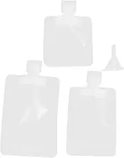 CTIRCHIU 1set Reusable Travel Lotion Pouch Leakproof Containers Funnel Labels for Toiletries Skincare Travel Essentials Lightweight Fluid Packing Bags