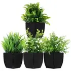 4 Pcs Artificial Plant Pot Office Mini Plants Bathroom Flowers Indoor