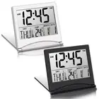 2 Pieces Digital Travel Alarm Clock Battery Operated Foldable LCD Clock with
