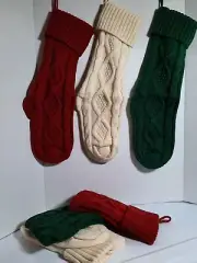 Stockings 3 Pack 18 Inch Knitted Xmas Stocking Fireplace Hanging Xmas Stockings