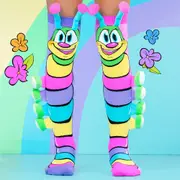 Madmia Socks Ages 6-99 One Size Fits Most - CATERPILLAR Novelty Socks