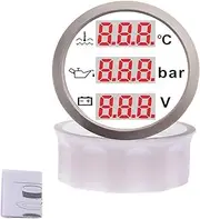 SKMWLMRAJ 52mm Waterproof Digital Car Boat Tachometer Gauge 0-9999 RPM Tacho Meter with Engine Hours for 9~32V Automobile Tachometer(3 in 1 WS)