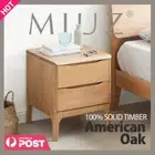 MIUZ 2x Bedside Table Drawers Side Table Nightstand Storage Cabinet Solid Wood