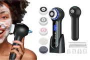Face Scrubber Exfoliator Rechargeable Facial Cleansing Brush 3 in 1 Blackhead Remover Vacuum for Exfoliating Massaging