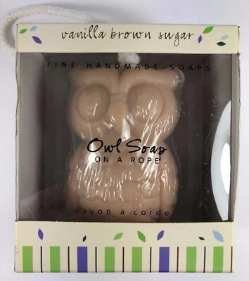 NEW Watercolor Sale Vanilla Brown Sugar OWL Soap On A Rope 10.5 oz