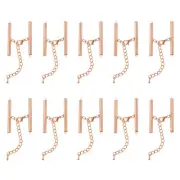 10Sets Slide on End Clasps, 40mm Tube Slider Crimp Cord Ends, Rose Gold
