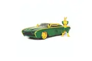 Jada Toys 1:24 Scale Loki Figure With Ford Thunderbird 1963 Diecast Model Car Green
