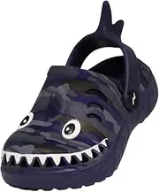 [NORTY] Toddler Clogs - Fun Shark Slippers for Kids with Comfortable Back Strap - Shark Shoes - Playful Shark, Turtle, Unicorn & Alligator Slides Kids