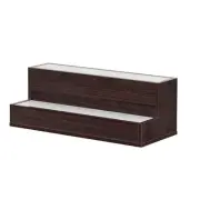 FUNKOL 20 in. Wood LED Lighted 2-Tier Wine Glass Rack Bar Display Shelf with App