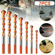 7 Pieces Tungsten Carbide Masonry Drill Bits, Multi-Material Triangle Drill Bits Metal Drill Bits for Tile Concrete Brick Glass Plastic Marble Mirror