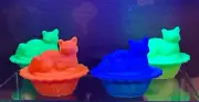UV Glow Friends Cathy the Cat on Nest Bundle Blacklight Cabinet Salt Cellar