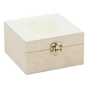 Urban Crafter Square Pine/Plywood Box with Latch 10x10x5.5cm