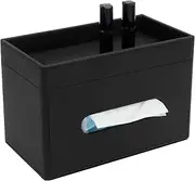 PU Leather Tissue Box Cover, Large Capacity Facial Tissue Box Holder with Storage Tray, Facial Paper Dispenser Case, Stylish Tissue Holder Decorative Organizer