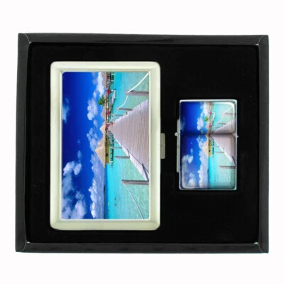 OCEAN VIEW D1 CIGARETTE CASE / WALLET & LIGHTER GIFT SET
