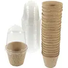 Plant Pots Biodegradable 6/8cm Round Fibre Peat Seed Grow Seedling 10Pack