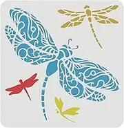 FINGERINSPIRE Dragonfly Stencil Template 11.8x11.8 Inch - Reusable Plastic Pattern for DIY Decor Painting on Wood, Floor, Wall