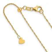 22 Inch 10K Adjustable 1mm Singapore Chain
