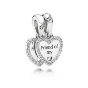 Pandora Sterling Silver Hearts of Friendship Dangle Charm 792147CZ