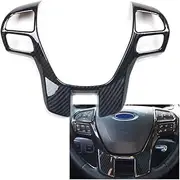 Carbon Fiber Color Steering Wheel Frame Decorator Cover Trim Fit for Ford Ranger Accessories 2019 2020 2021