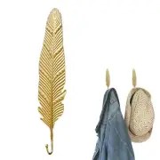 Decorative Leaves Ir On Hooks 4pcs Gold Leaf Shape Wall Mounted Hooks Modern