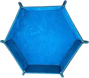 Abaodam Hexagon Dice Tray Box Collapsible Pu Leather Organize Dice Mobile Watch Keys Jewelry Easy Open Closure